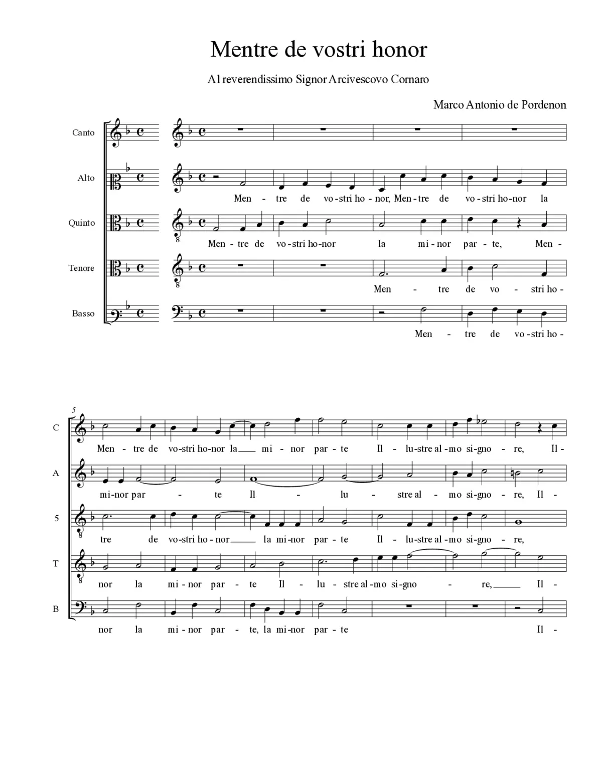 Mentre de vostri honor - Page 1