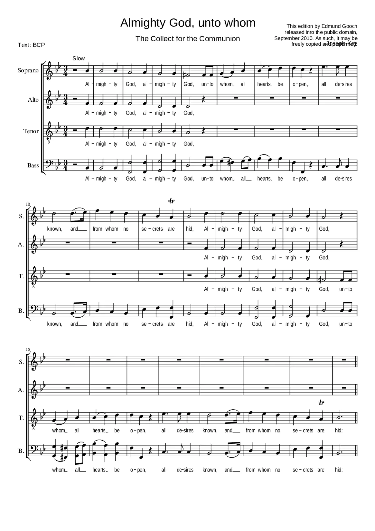 Almighty God unto whom - Page 1