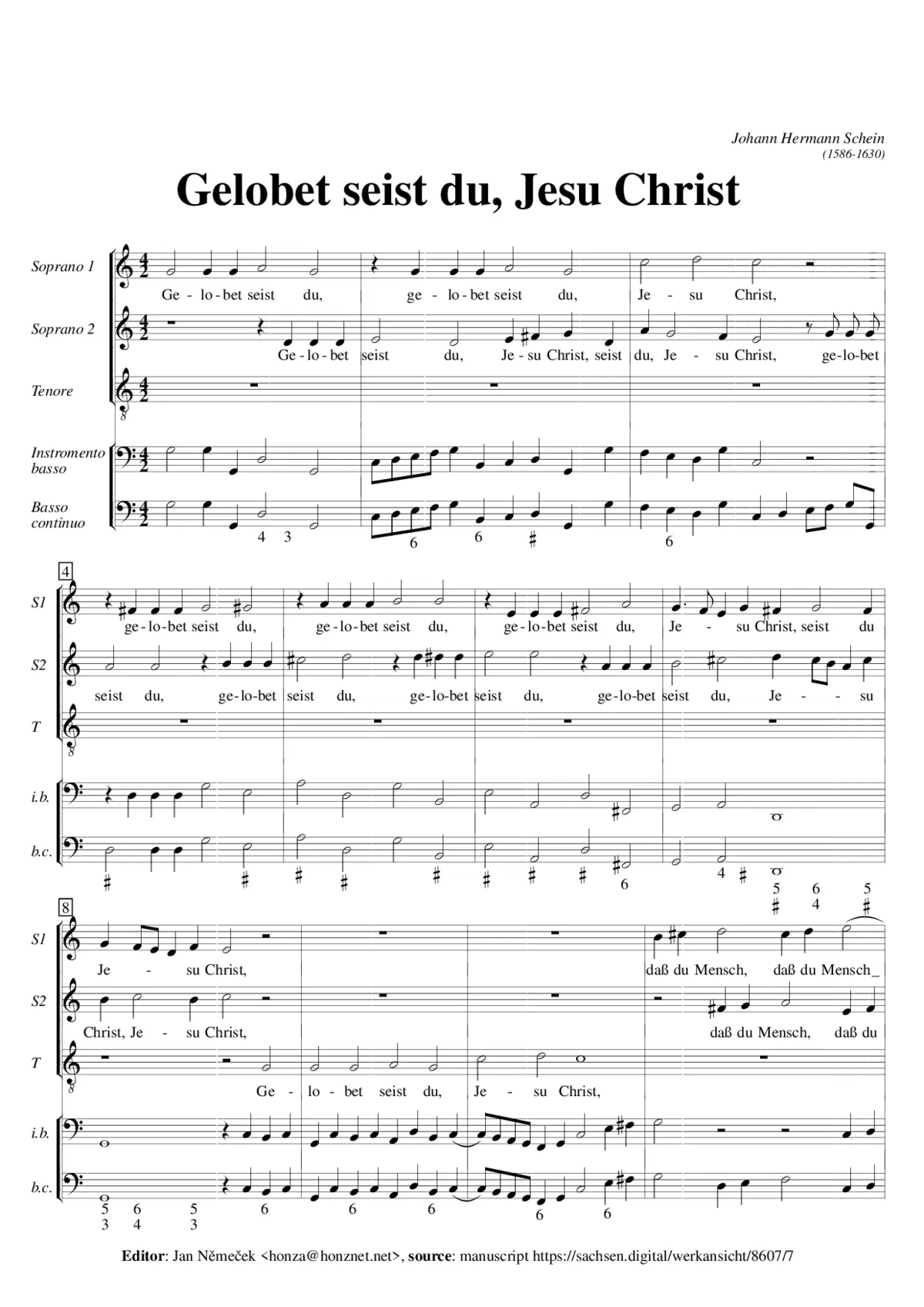 Gelobet seist du Jesu Christ - Page 1