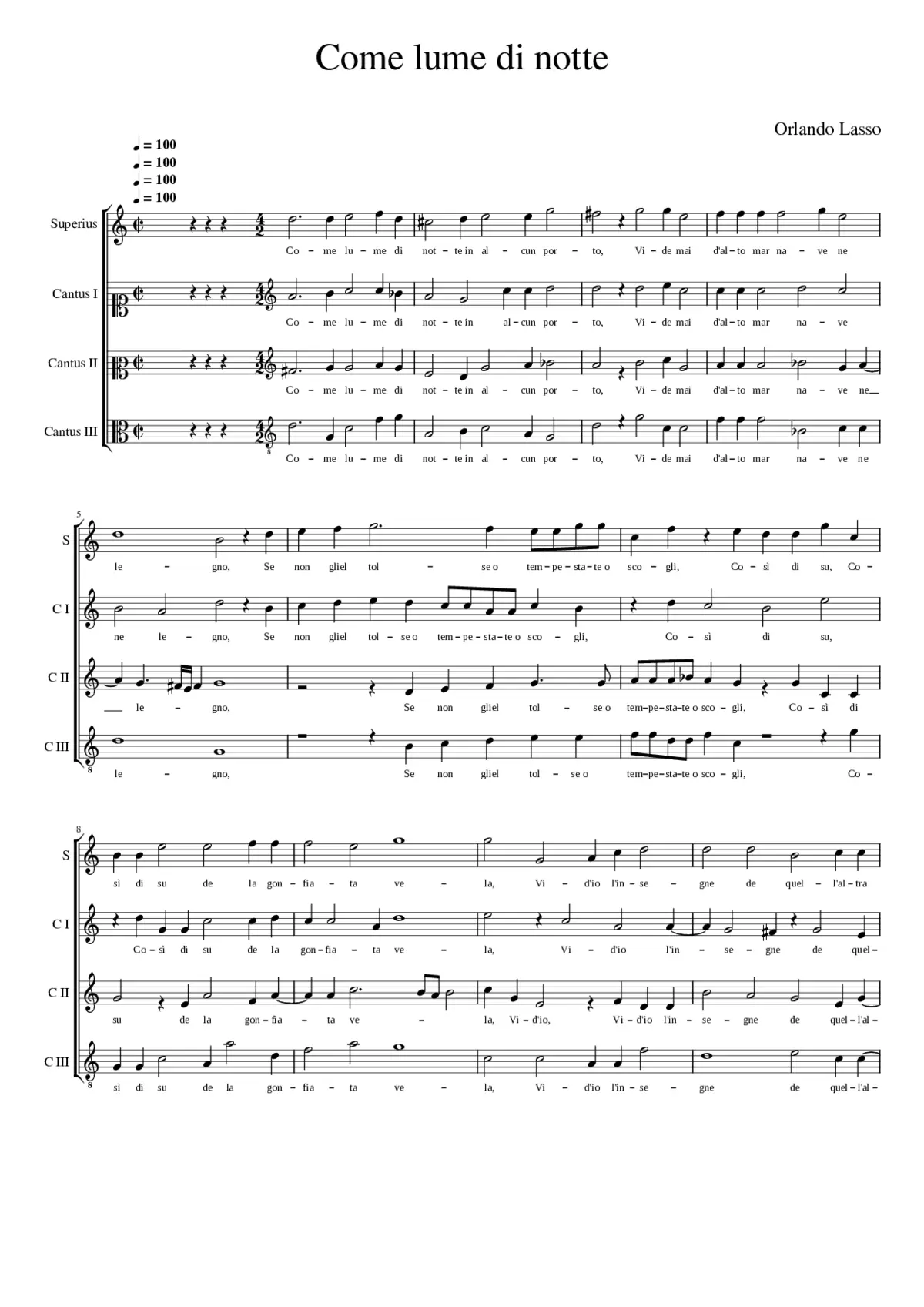 Come lume di notte - Page 1