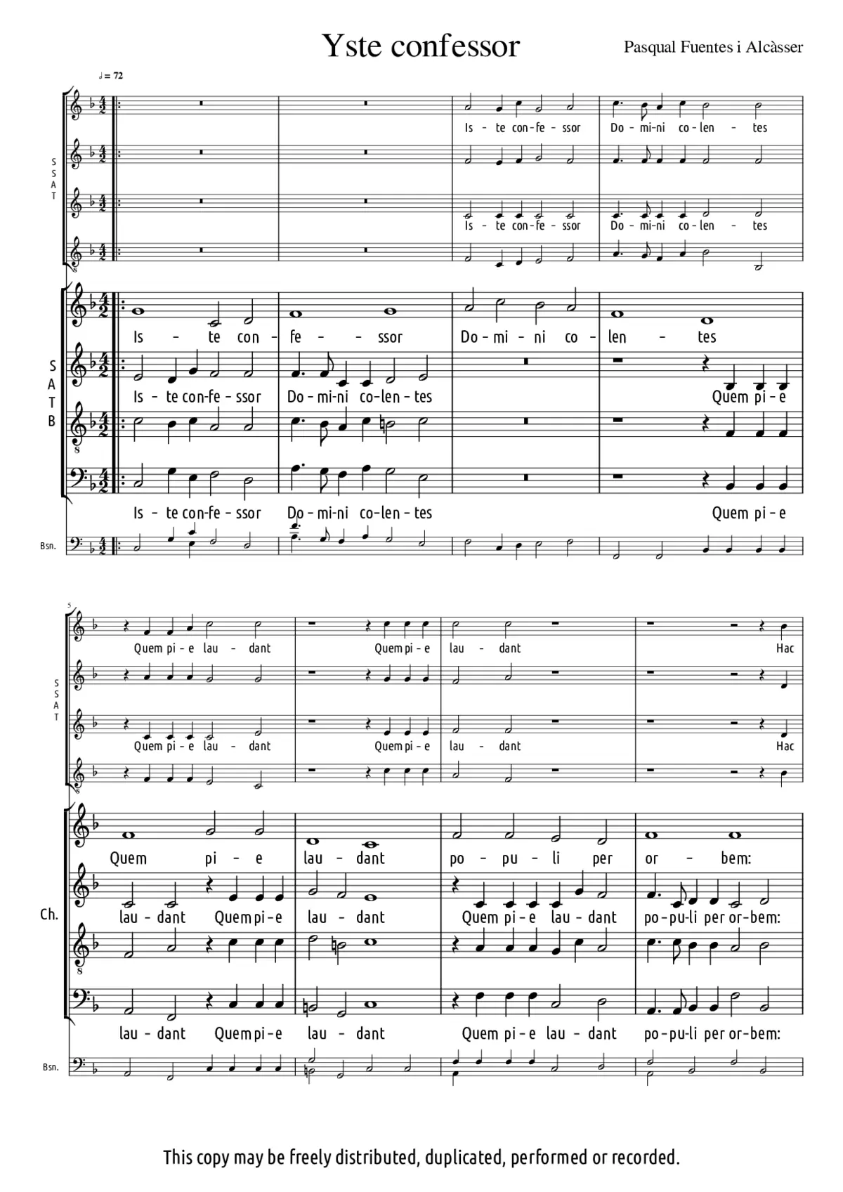 Iste confessor - Page 1