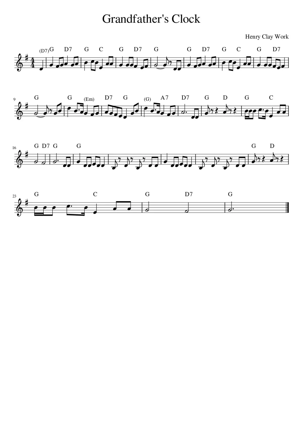 My Grandfather's Clock - Page 1