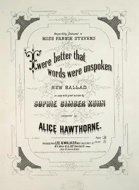 'Twere Better that Words Were Unspoken