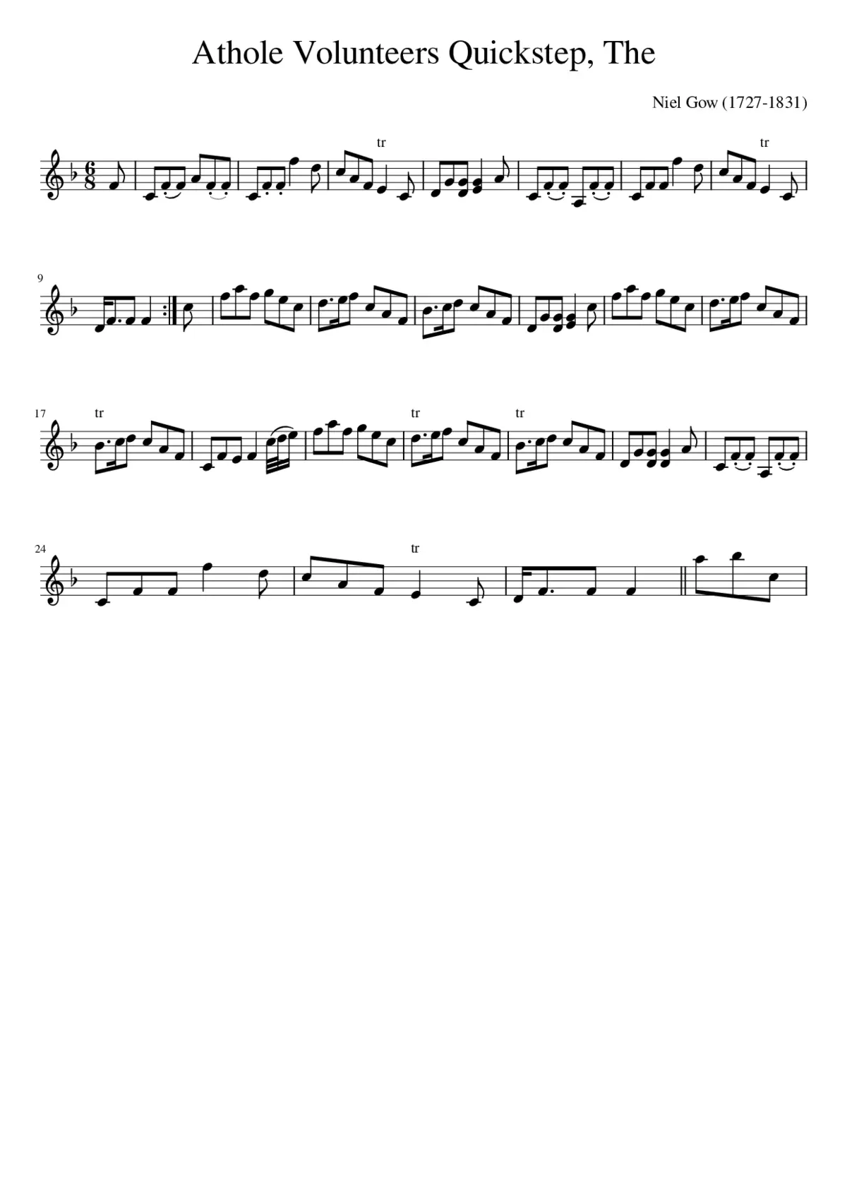 The Athole Volunteers Quickstep - Page 1