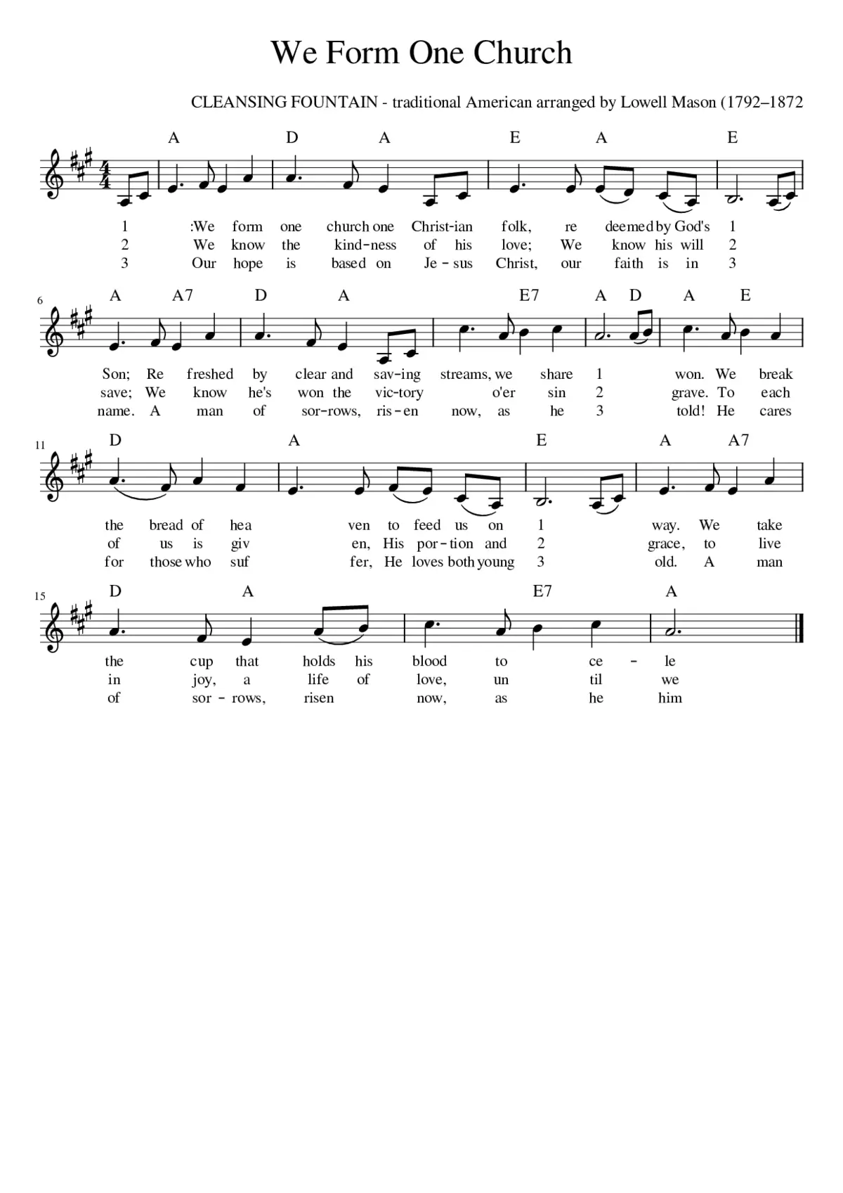 We Form One Church - Page 1