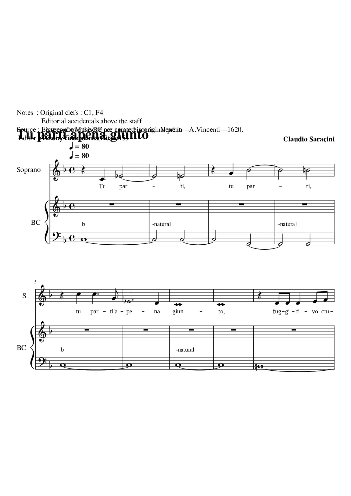 Tu parti apena giunto - Page 1