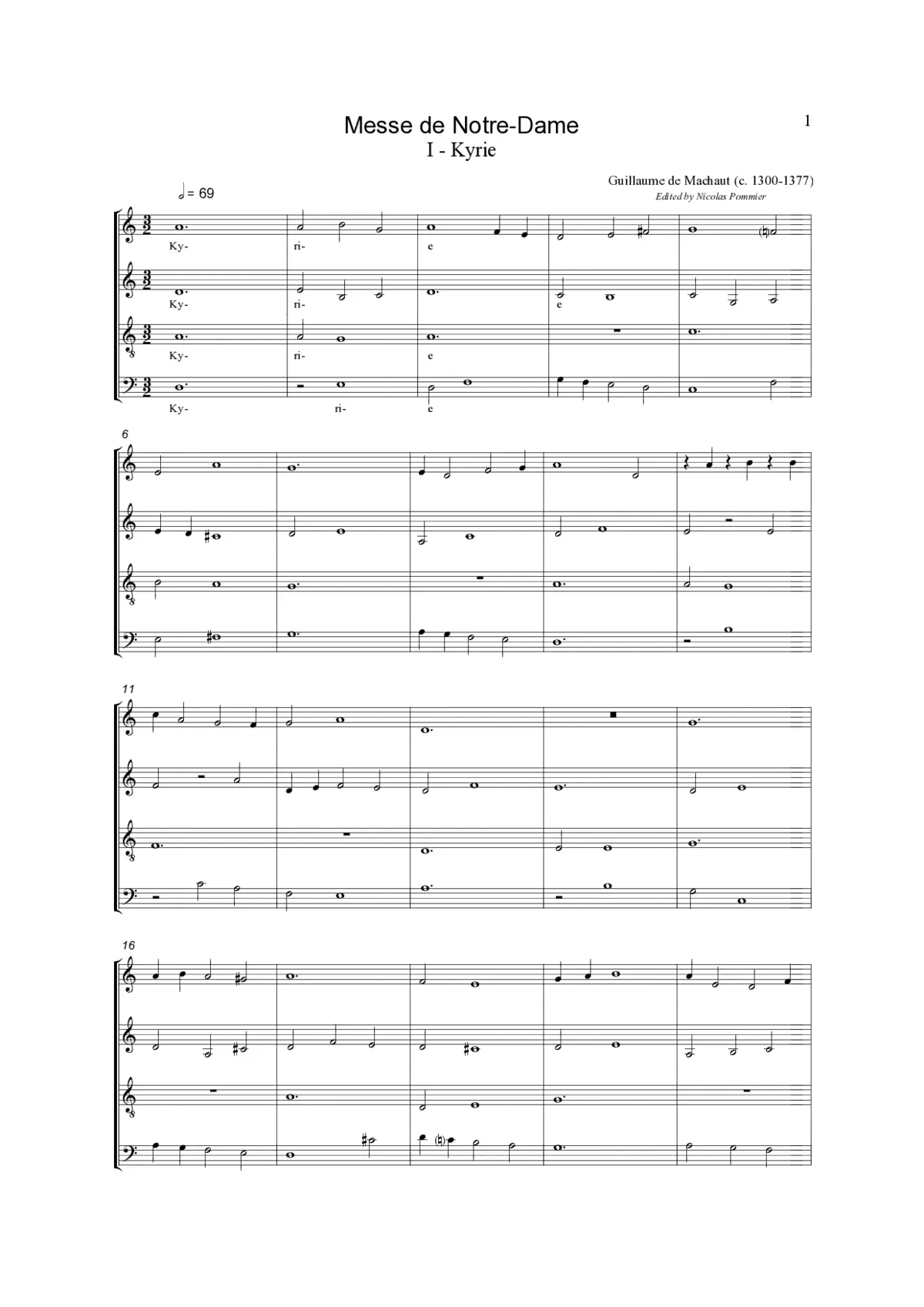 Messe de Nostre Dame - Page 1