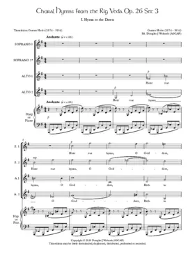 Choral hymns from the Rig Veda, Op. 26 Set 3