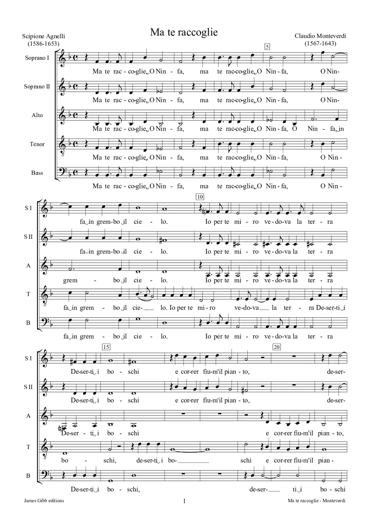 Ma te raccoglie, o ninfa - Page 1