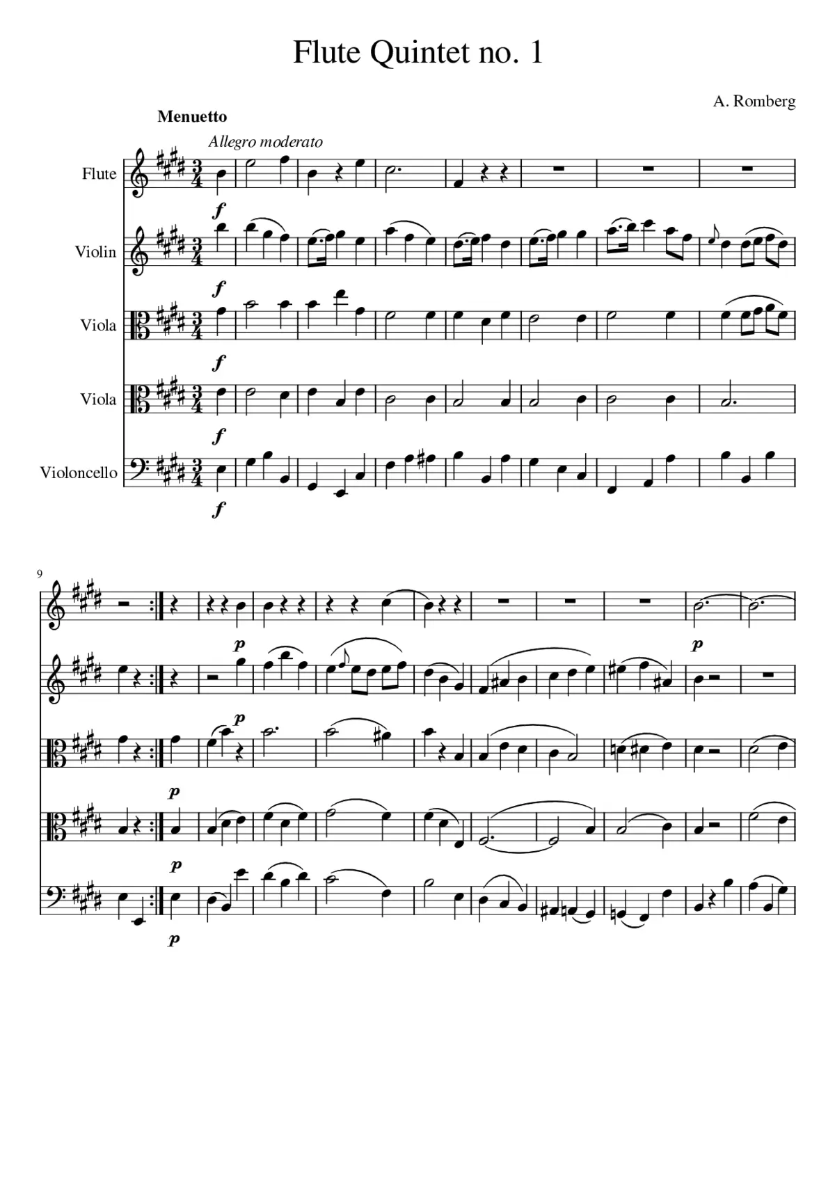 Flute quintet No 1 op 41 - Page 1