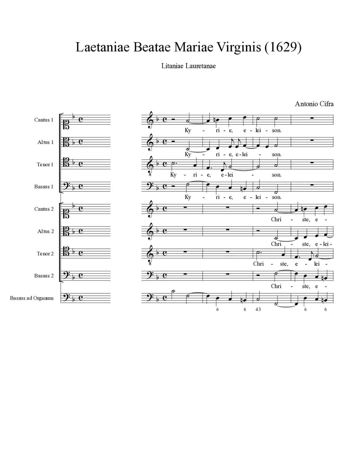 Litaniae Beatae Mariae Virginis (1629) - Page 1
