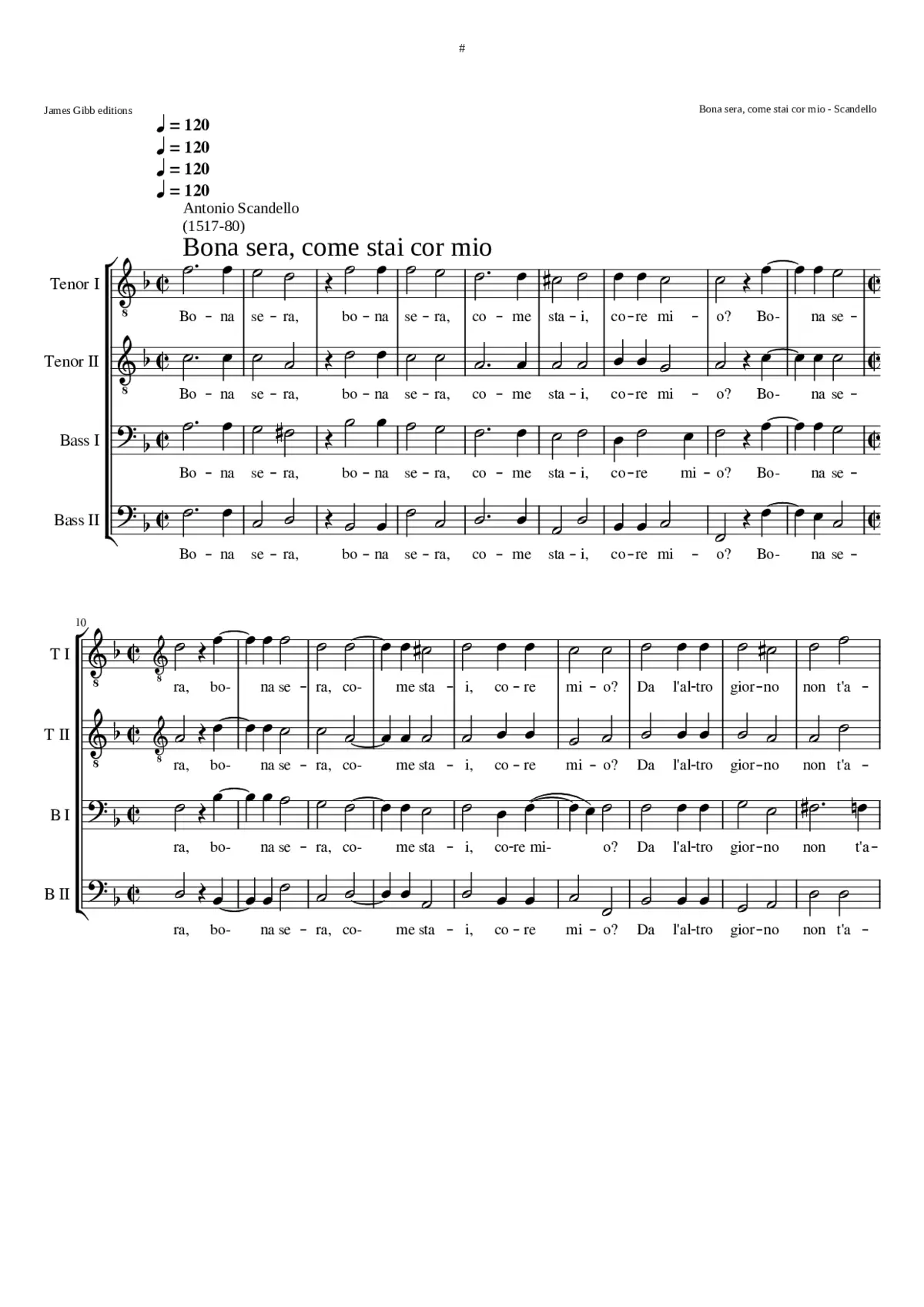 Bona sera come stai cor mio - Page 1