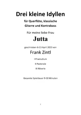 3 kleine Idyllen für Querflöte, klassische Gitarre und Kontrabass