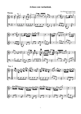 Arioso con 7 Variazioni, H.54
