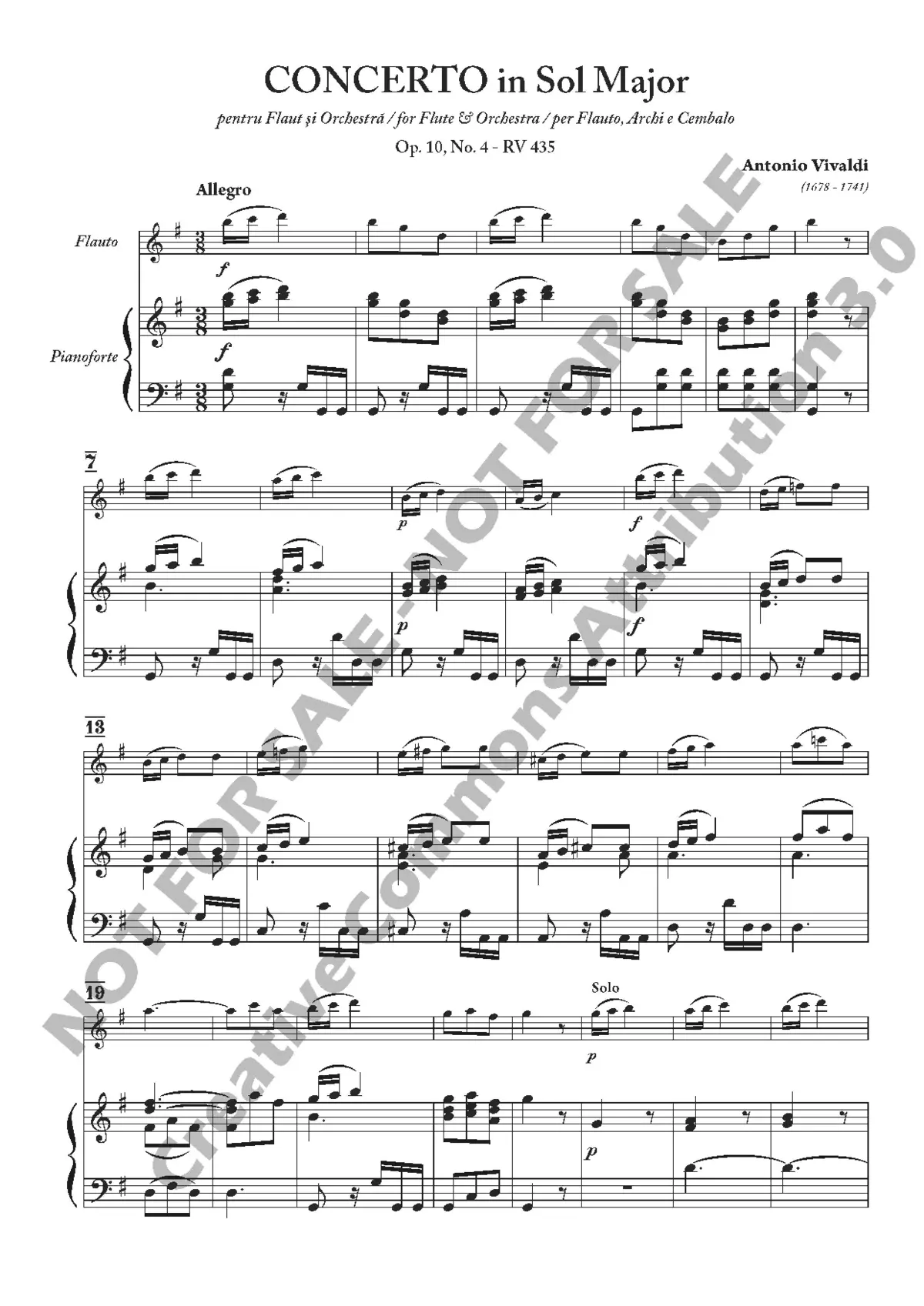 Flute Concerto in G major - Page 1