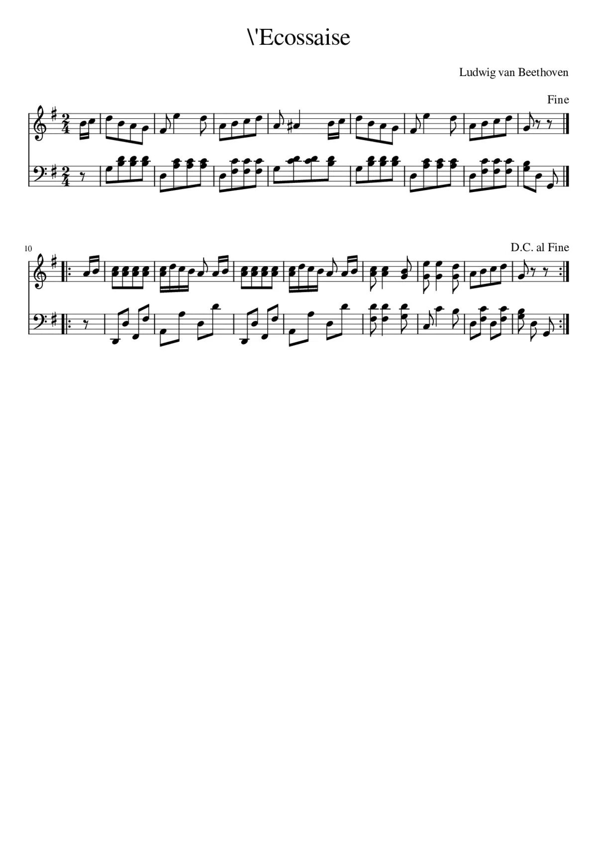 Ecossaise WoO 86 - Page 1