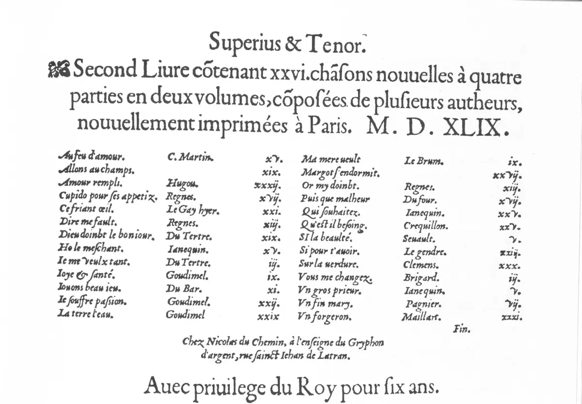 26 Chansons nouvelles, Livre 2 - Page 1