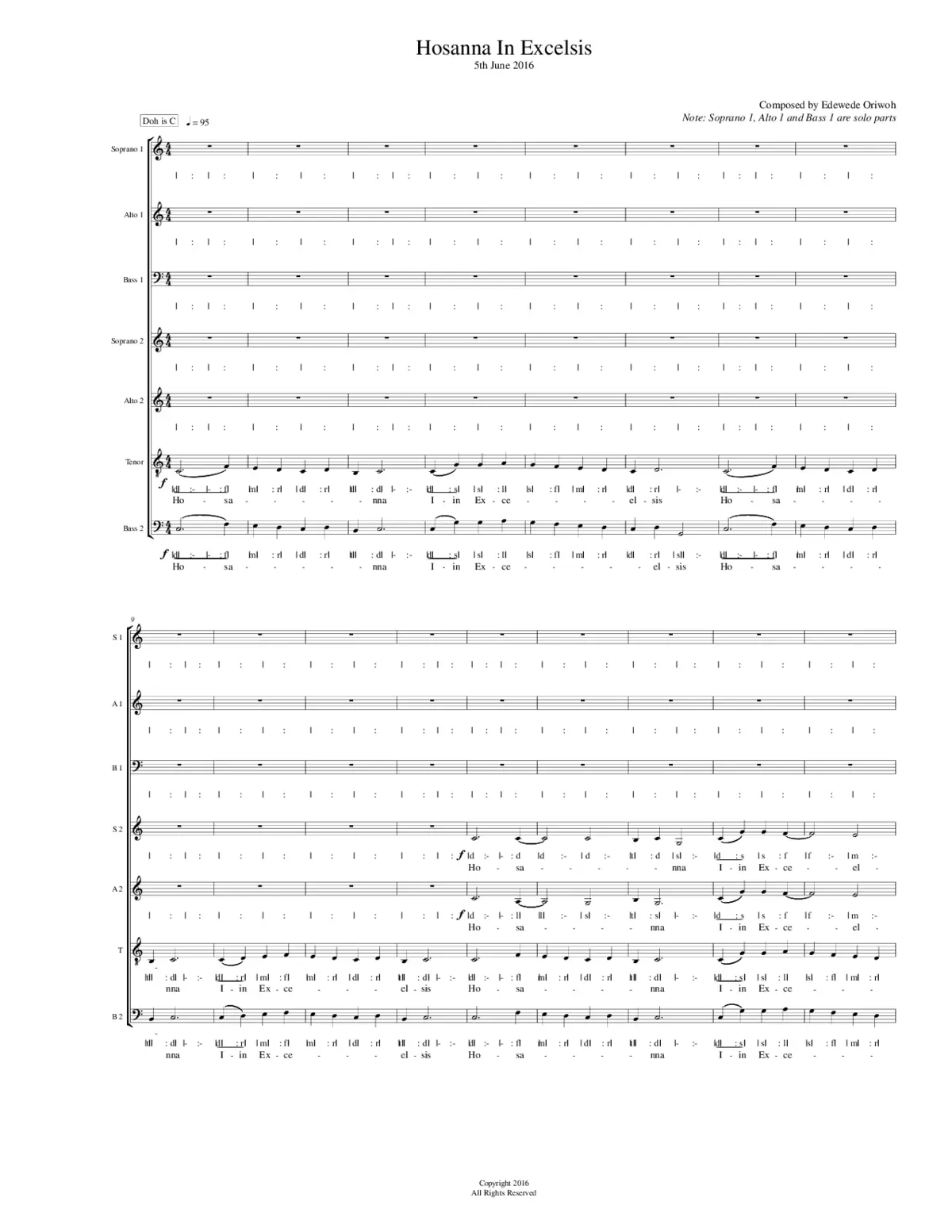 Hosanna in Excelsis - Page 1
