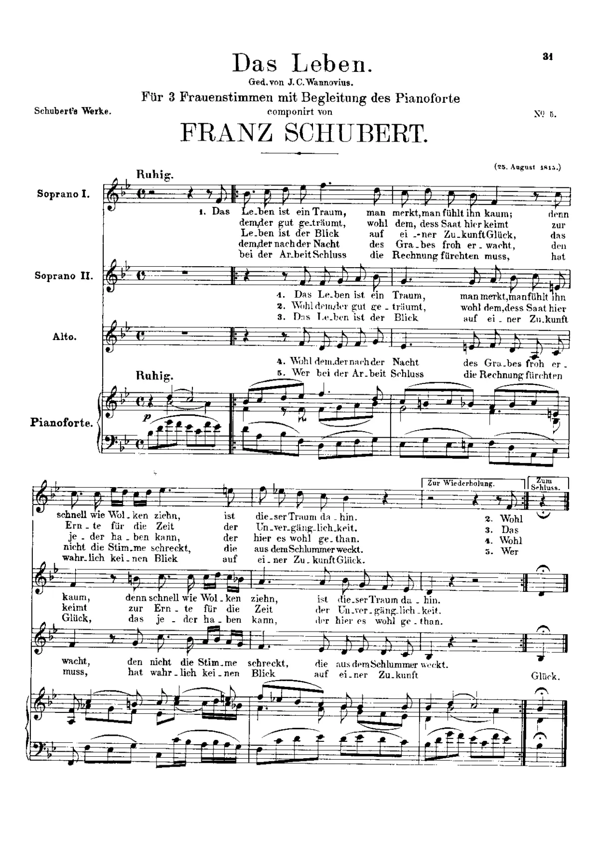 Das Leben ist ein Traum, D.269 - Page 1