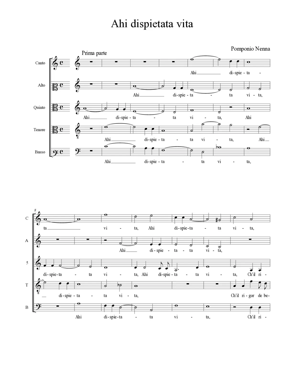 Ahi dispietata vita - Page 1