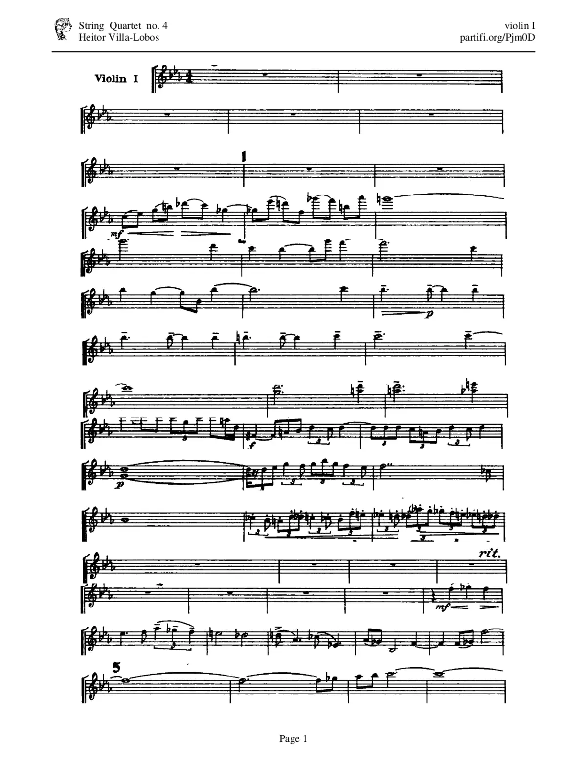 String Quartet No.4 - Page 1