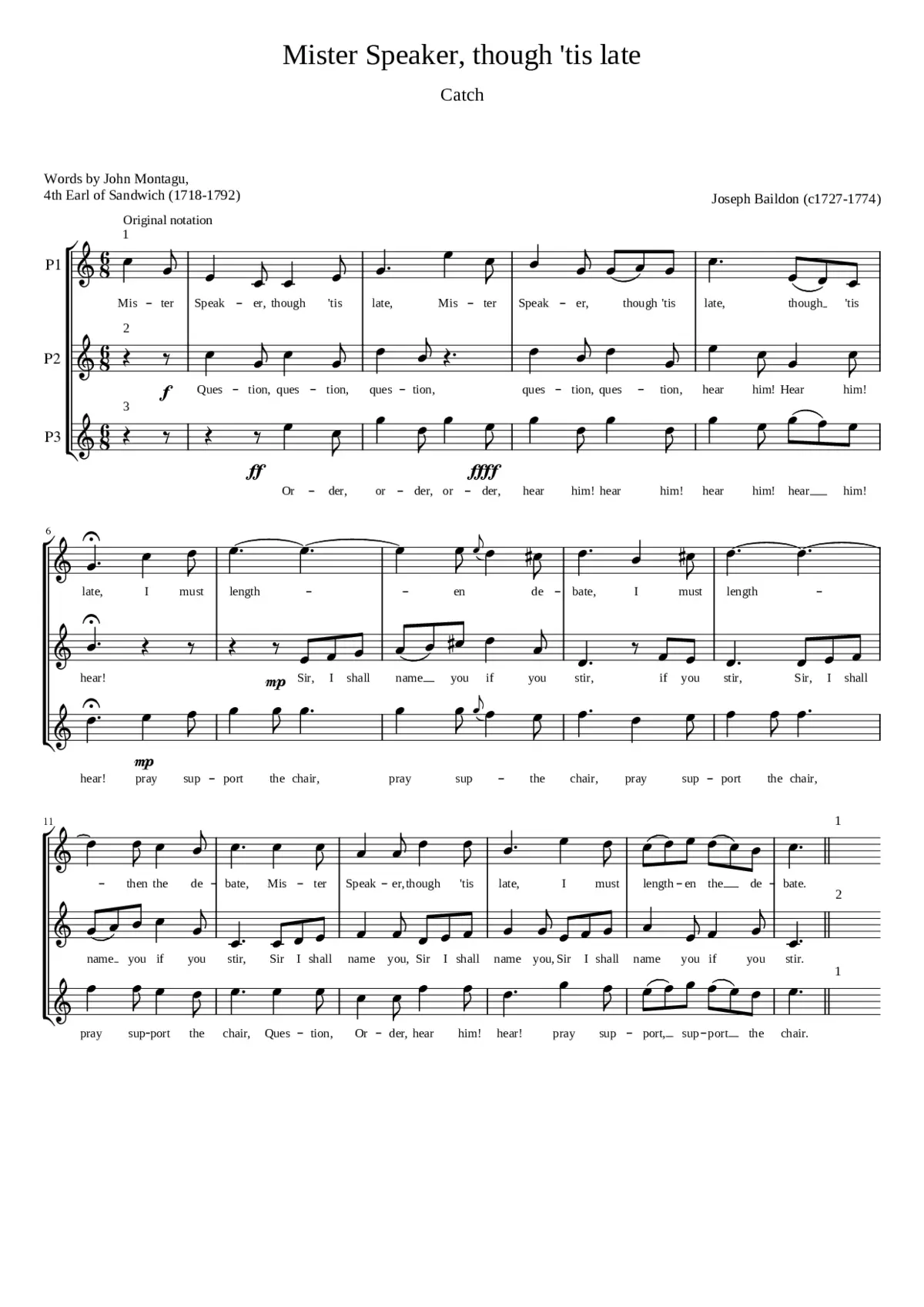 Mister speaker though 'tis late - Page 1