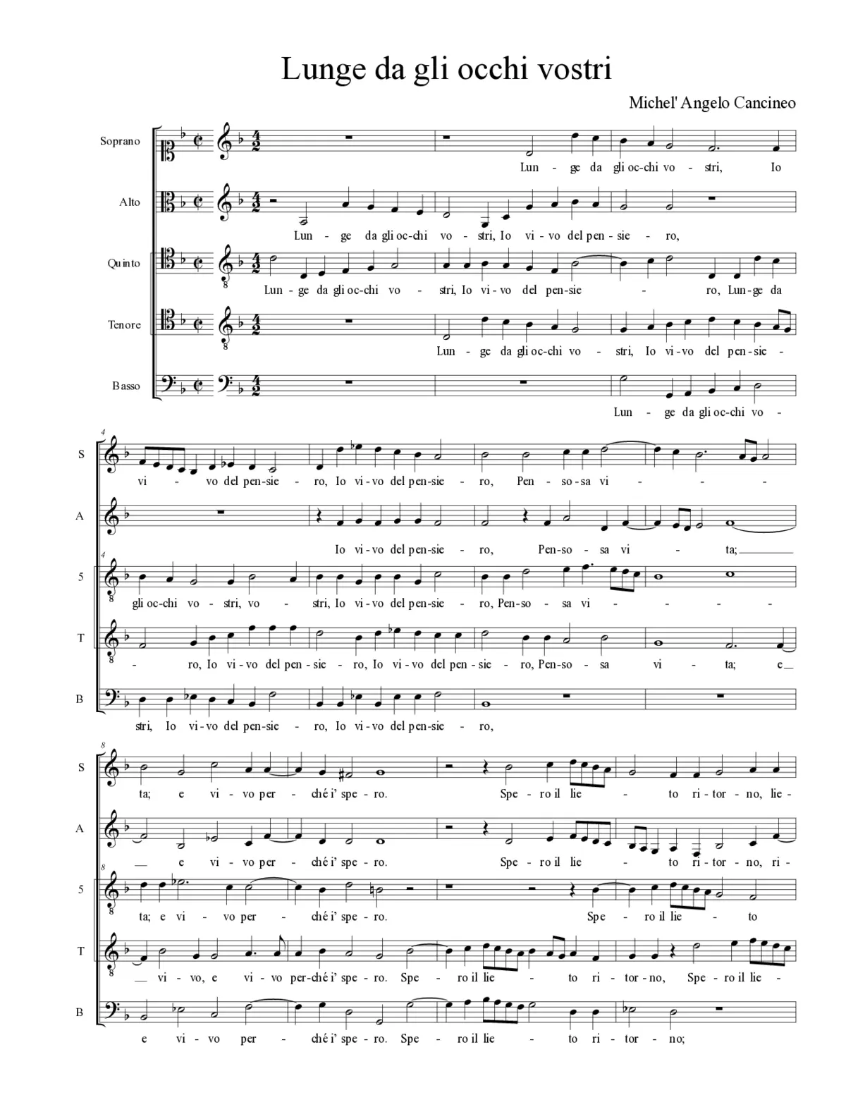 Lunge da gli occhi vostri - Page 1