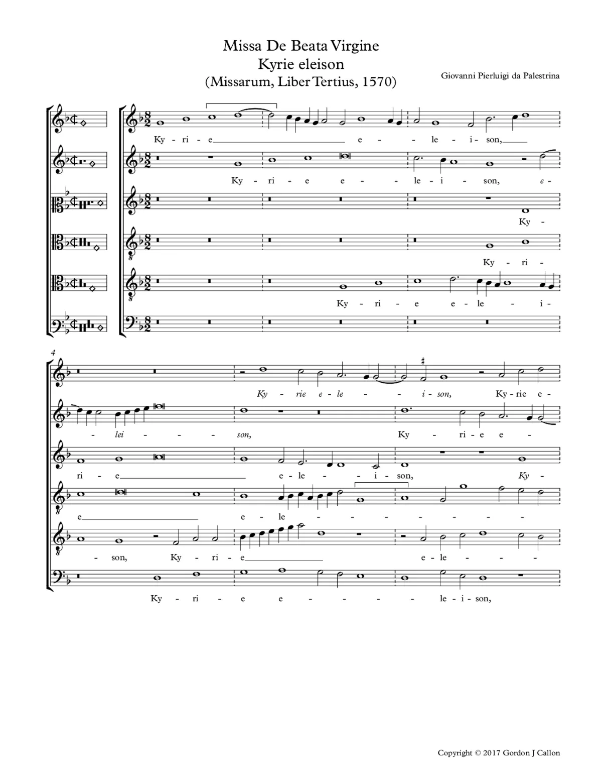 Missa de Beata Virgine a 6 - Page 1