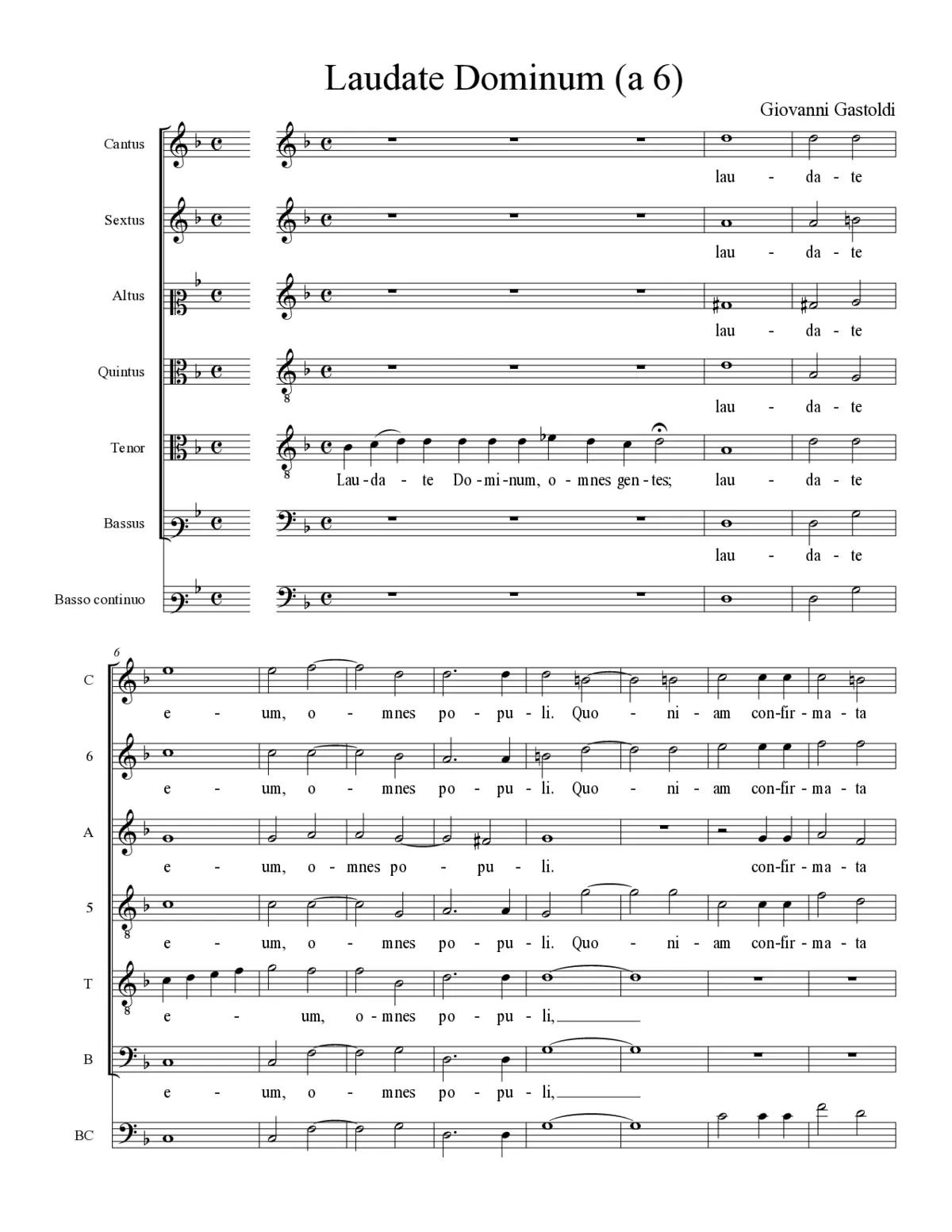 Laudate Dominum (a 6) - Page 1