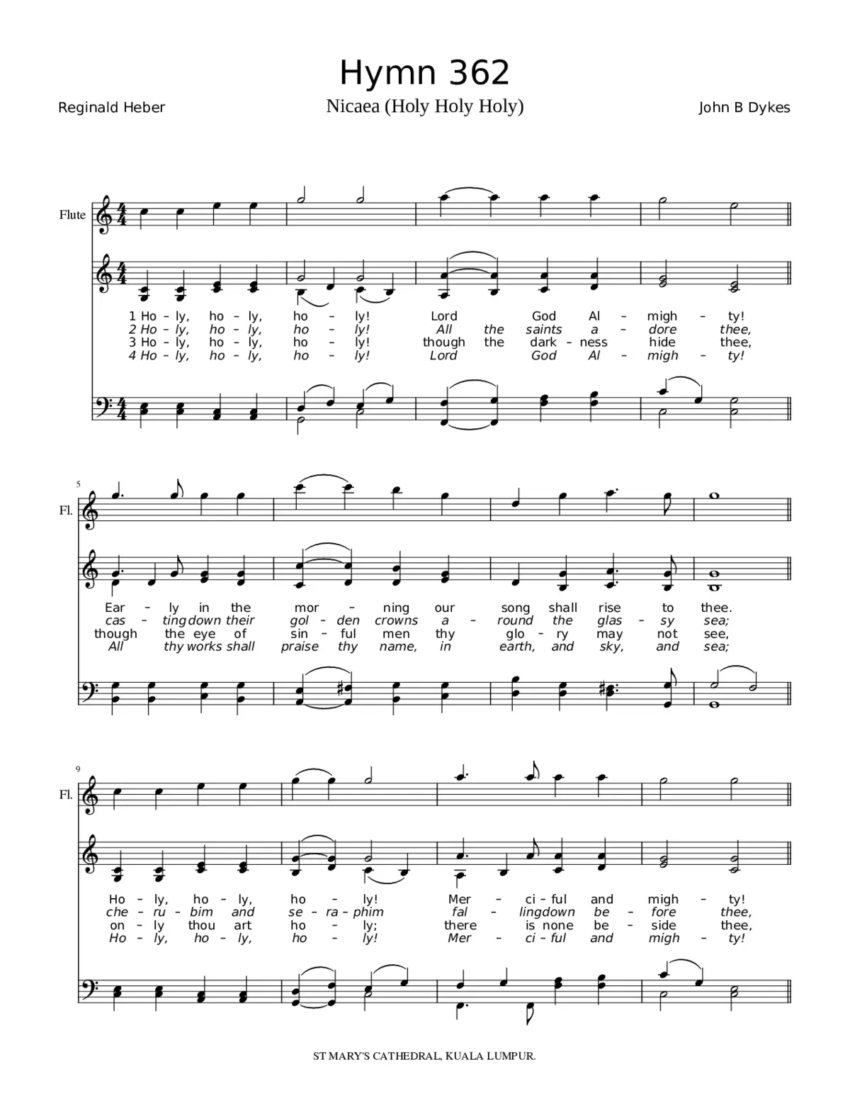 Hymn 362 Nicaea (Holy Holy Holy) - Page 1