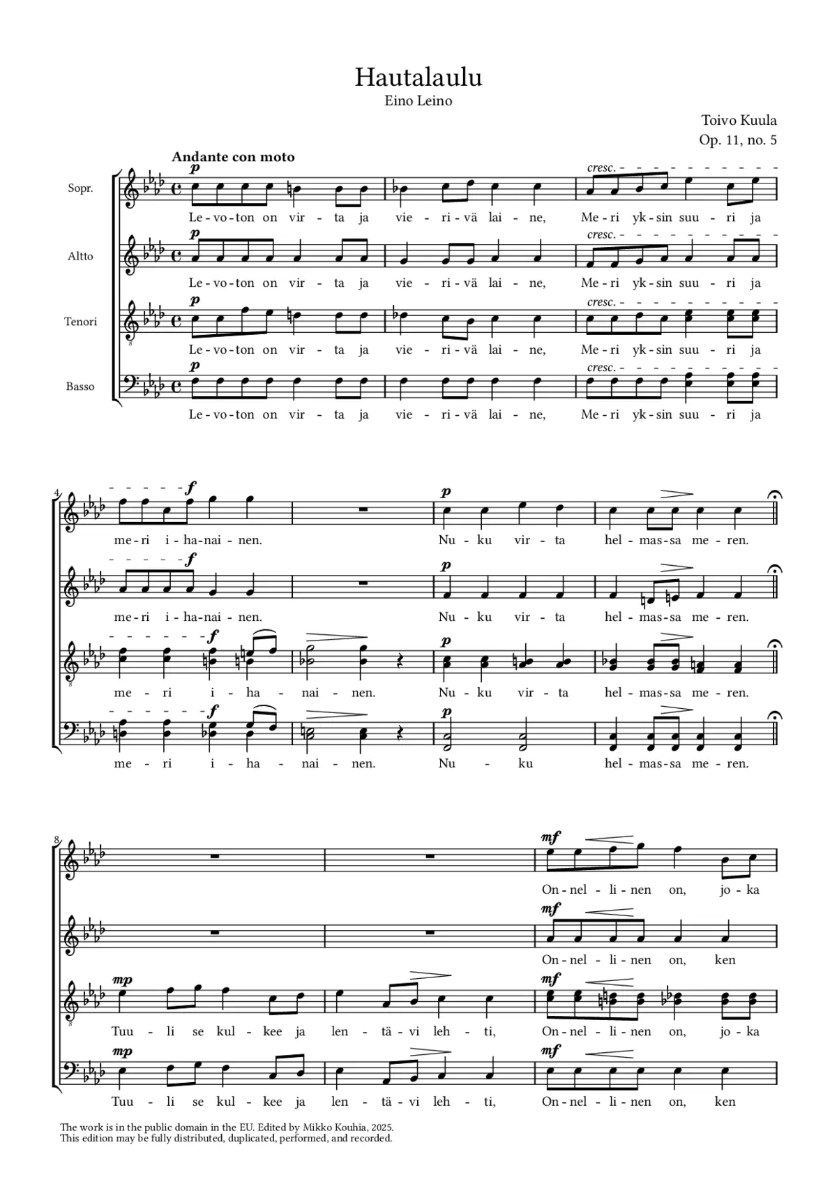 Hautalaulu - Page 1