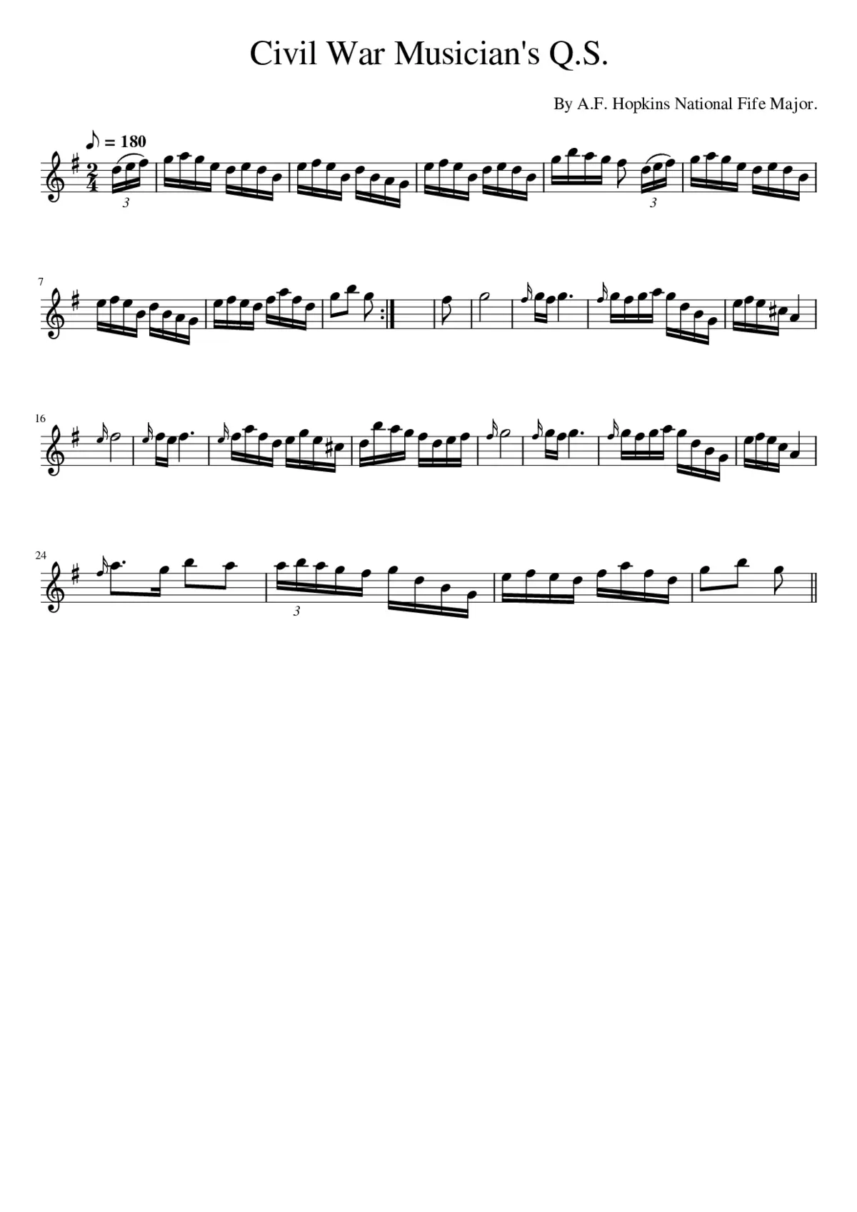 Civil War Musician's Q.S. - Page 1