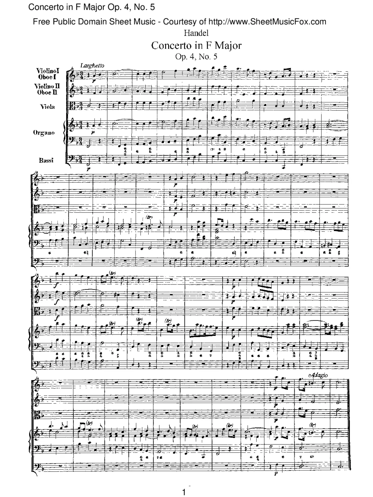 Organ Concerto in F major - Page 1