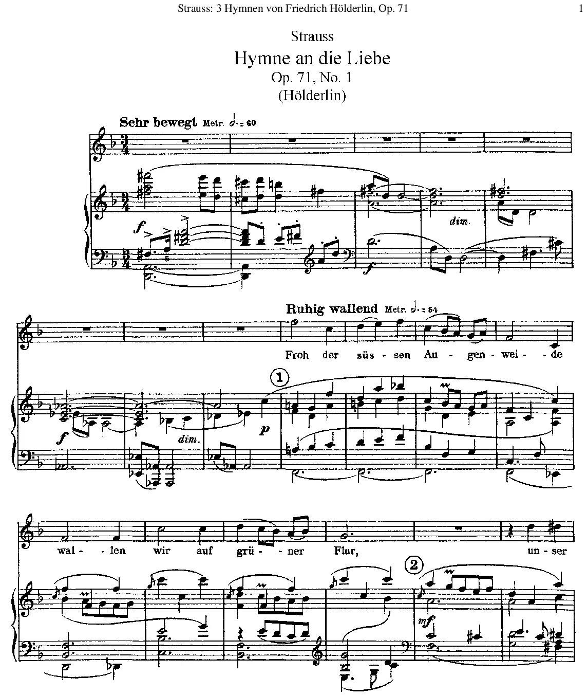 3 Hymnen von Friedrich Hölderlin - Page 1