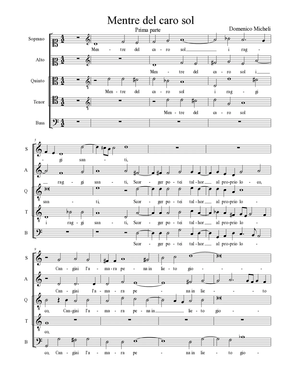 Mentre del caro sol - Page 1