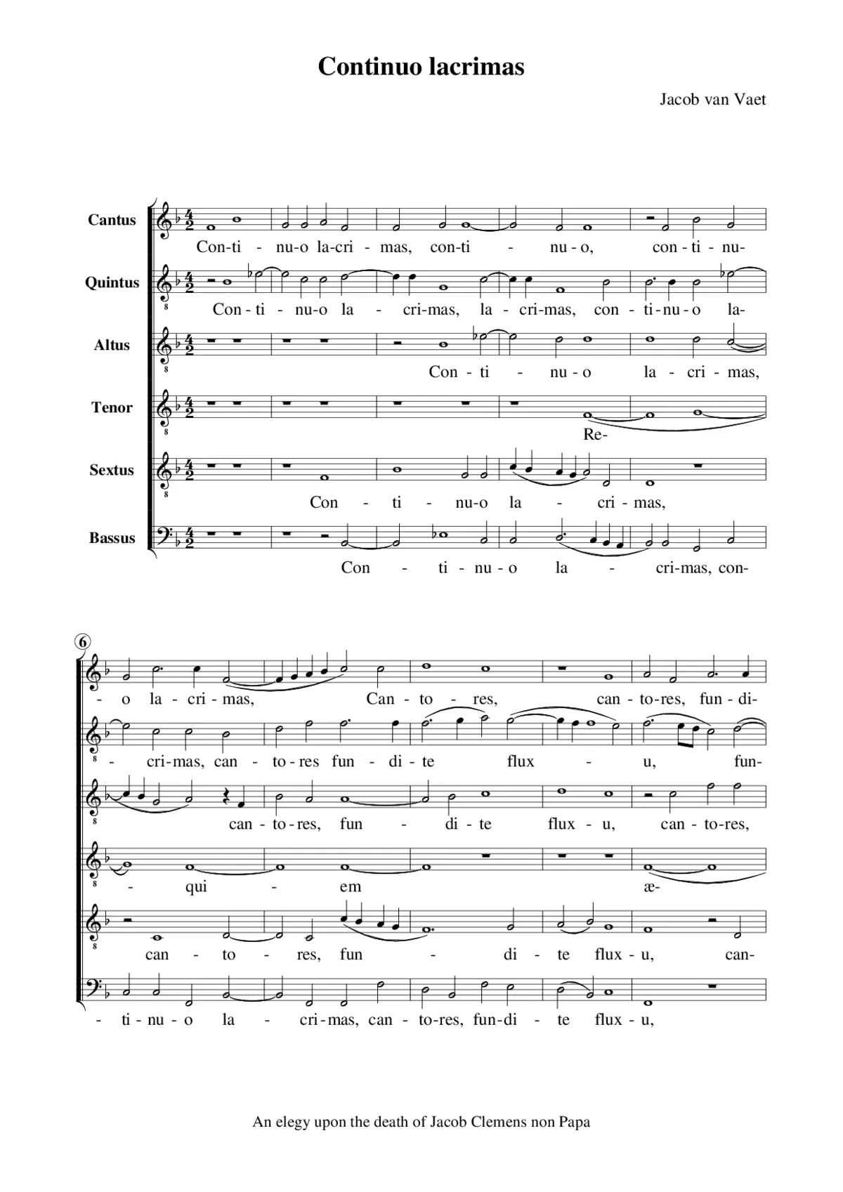 Continuo lacrimas (In mortem Clementis non Papa) - Page 1