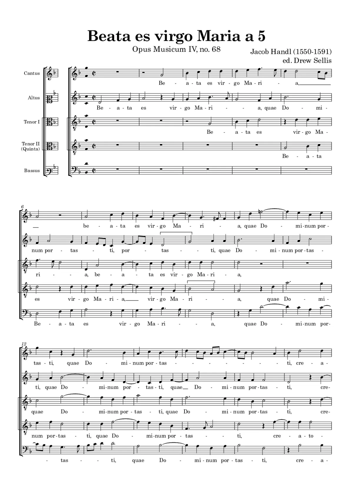 Beata es virgo Maria a 5 - Page 1
