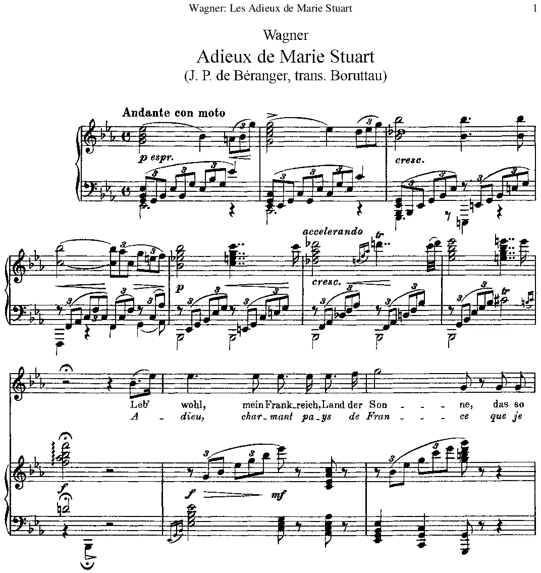 Les adieux de Marie Stuart - Page 1