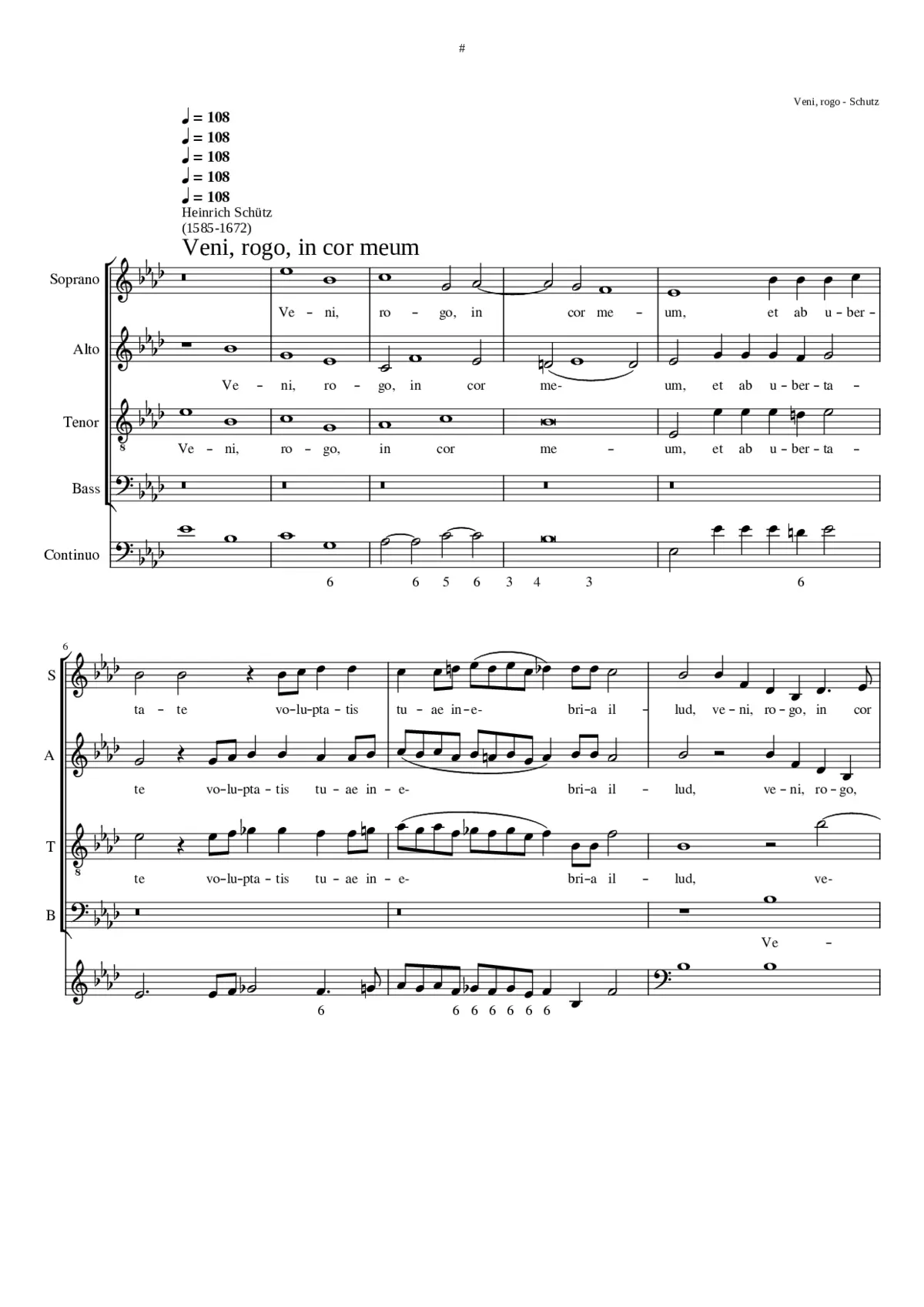 Veni rogo in cor meum SWV 83 - Page 1