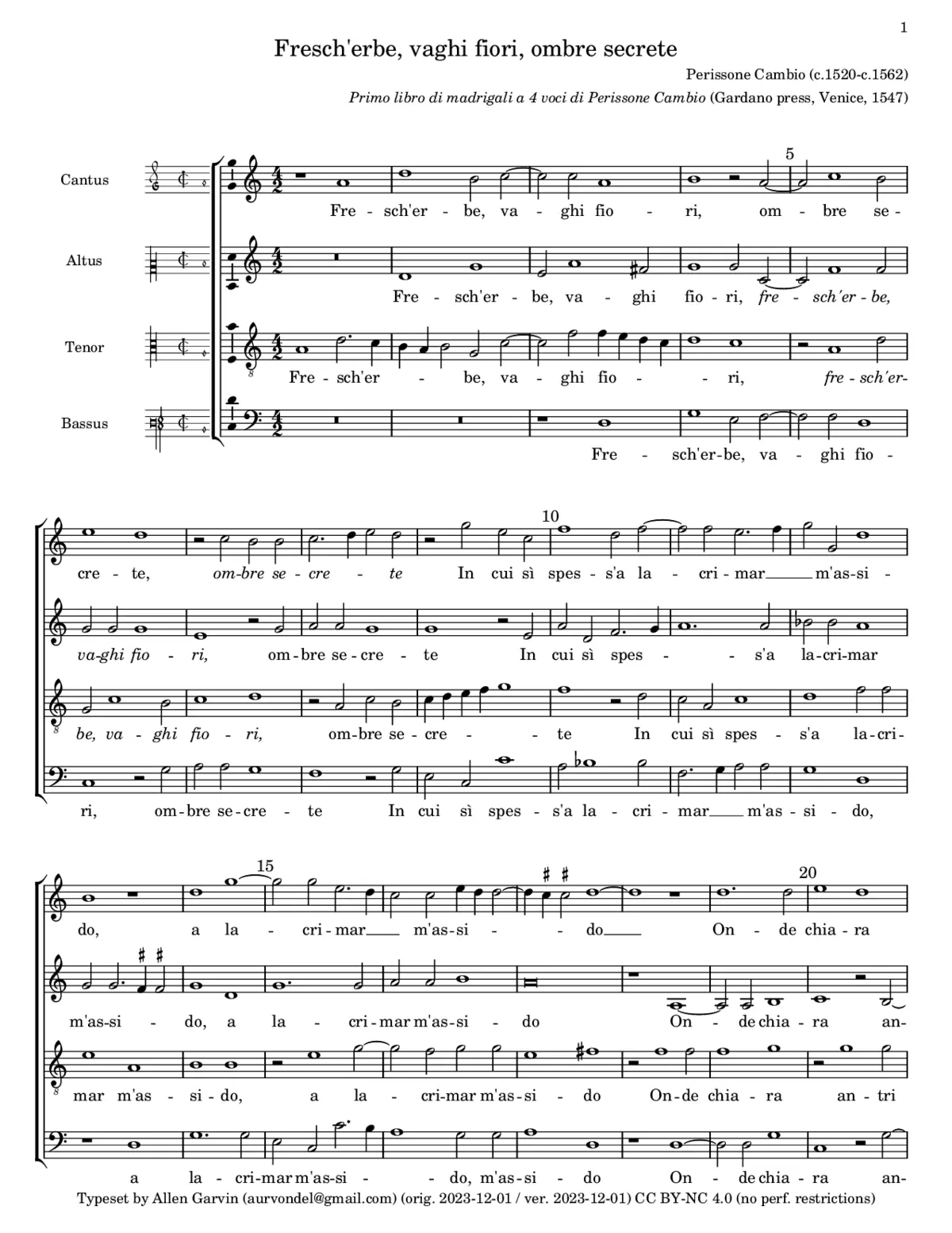 Fresch'erbe, vaghi fiori, ombre secrete - Page 1