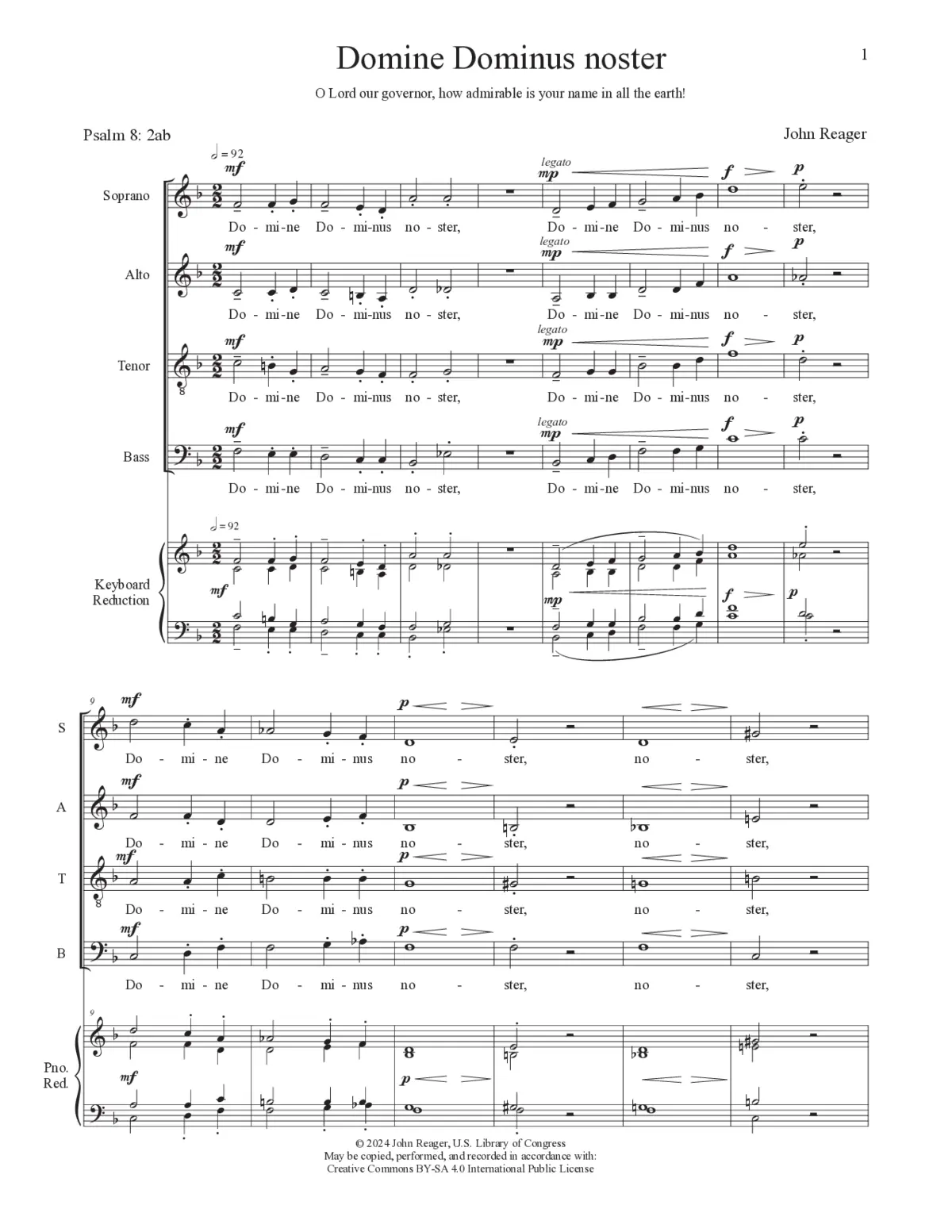 Domine Dominus noster - Page 1