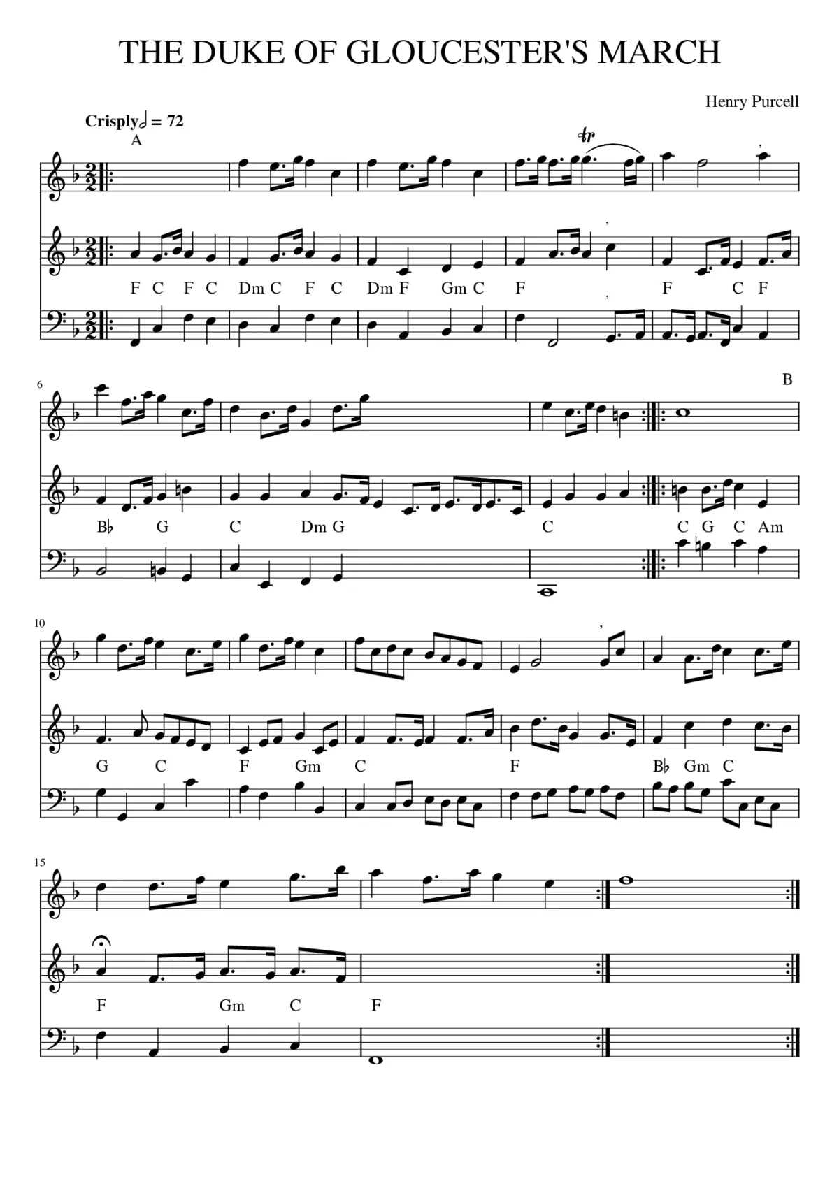 THE DUKE OF GLOUCESTER'S MARCH - Page 1