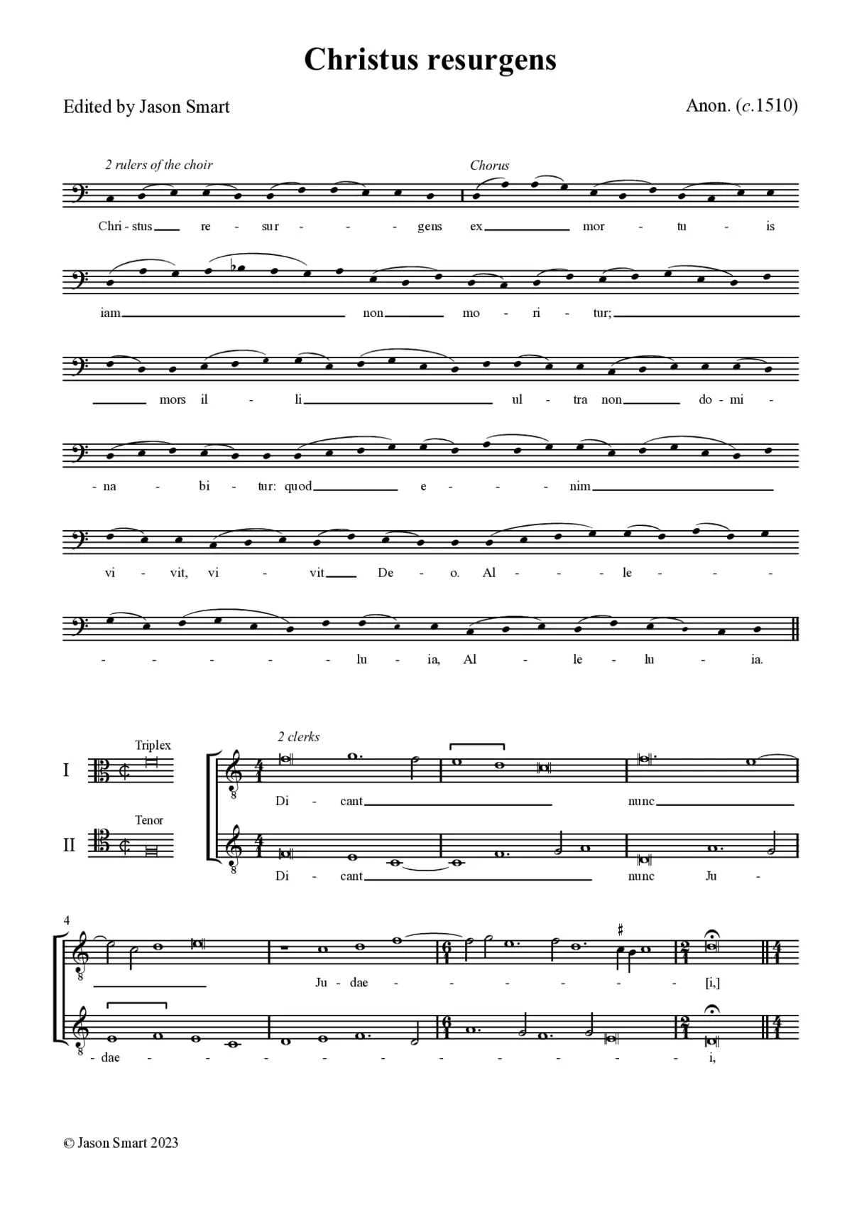 Christus resurgens (Ritson MS) - Page 1