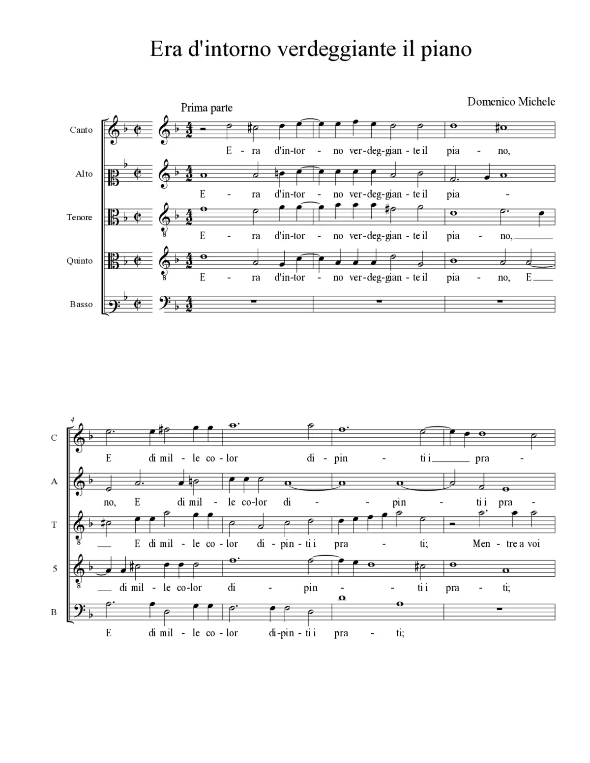 Era d'intorno verdeggiante il piano - Page 1