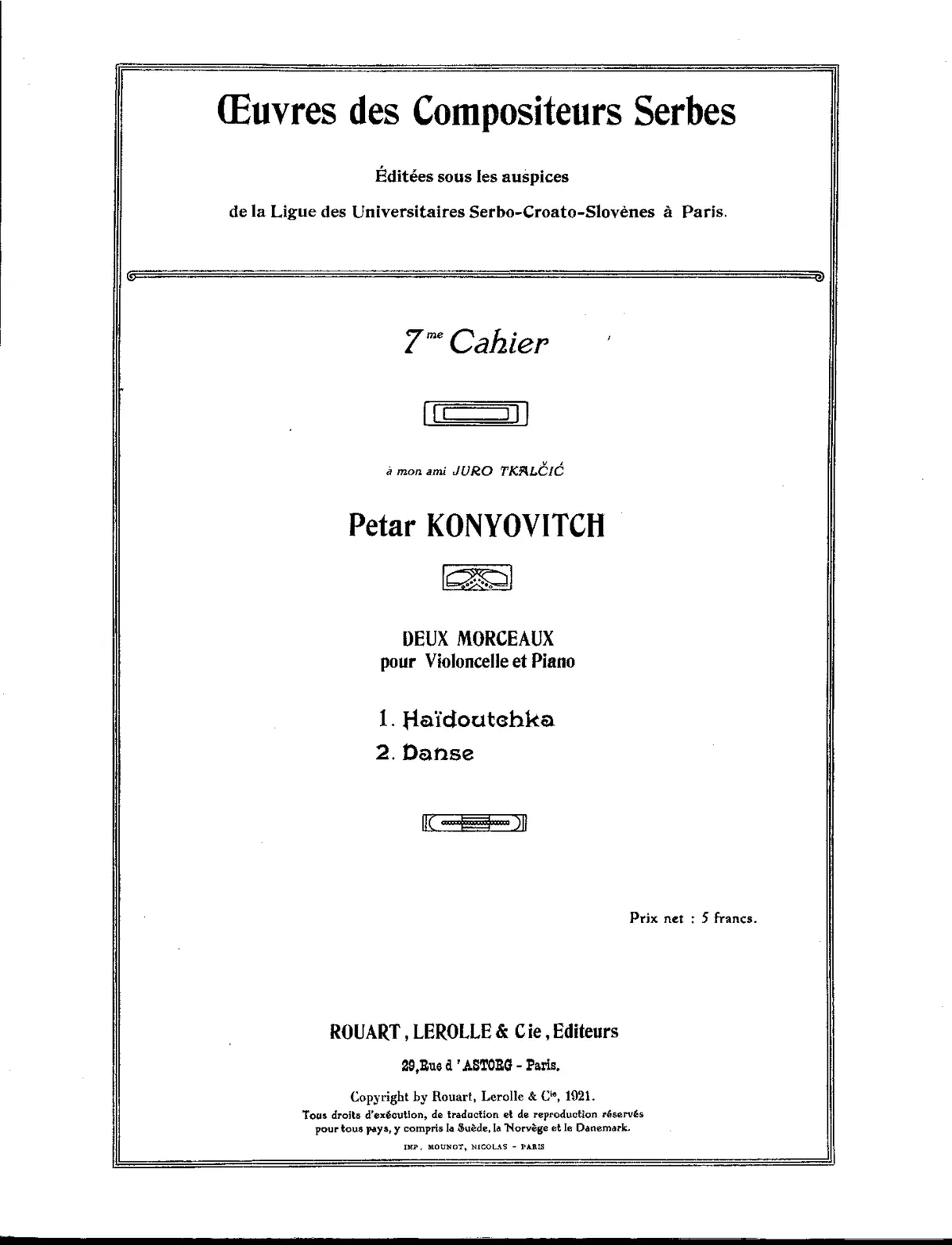 2 Morceaux pour violoncelle et piano - Page 1