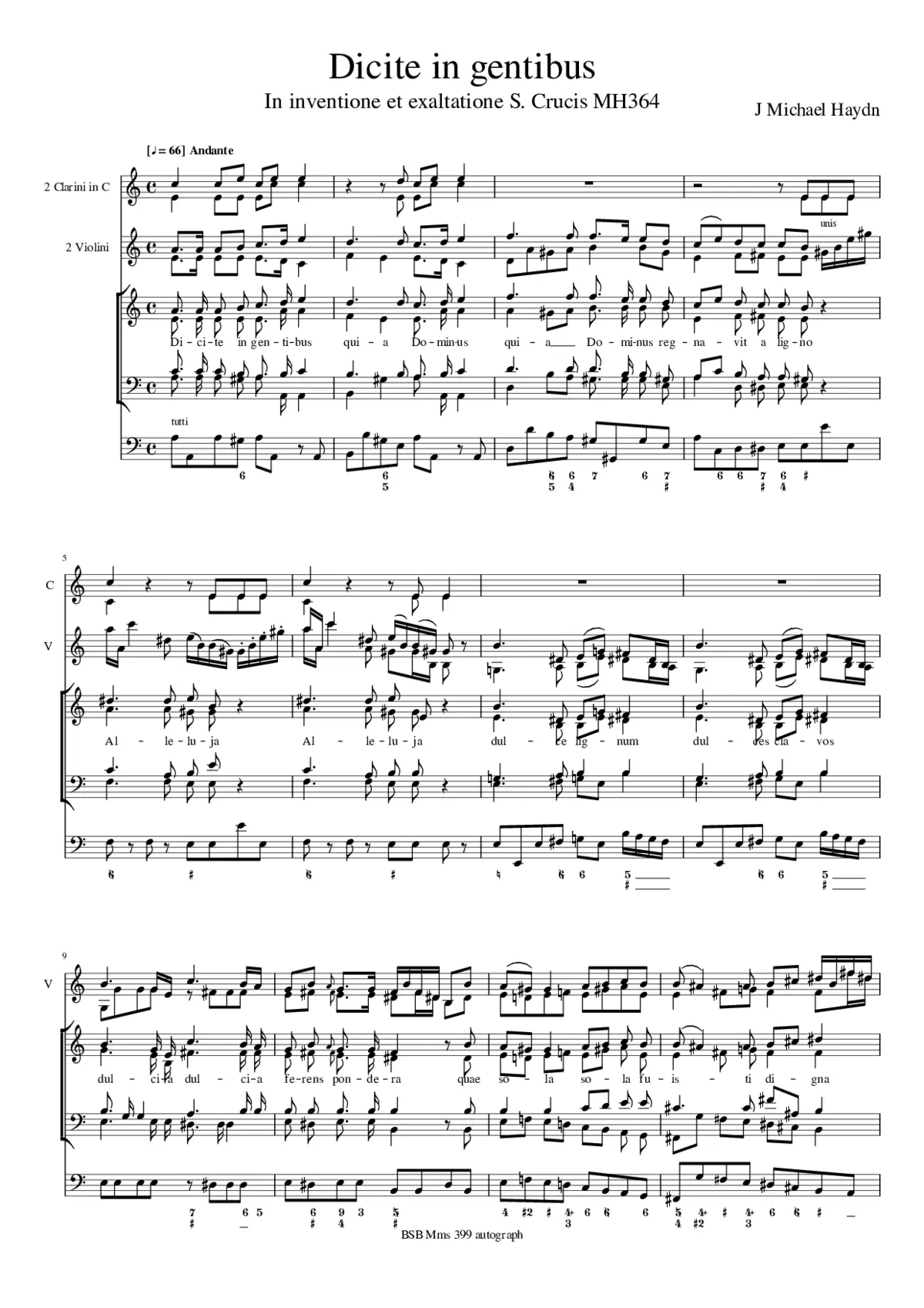 Dicite in gentibus, MH 364 - Page 1