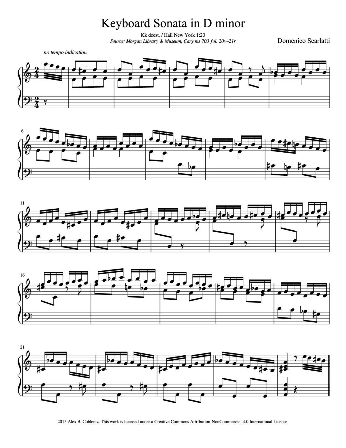Keyboard Sonata in D minor - Page 1