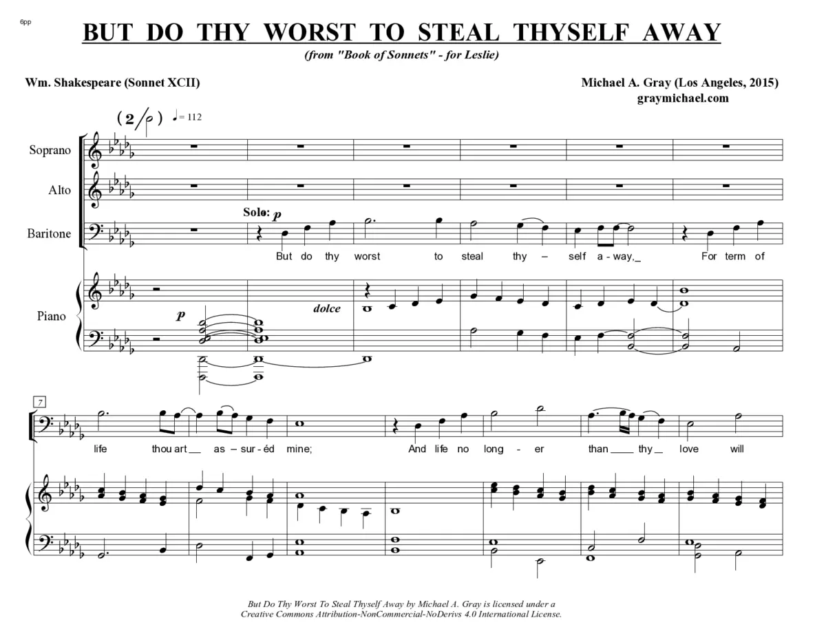 But do thy worst to steal thyself away - Page 1