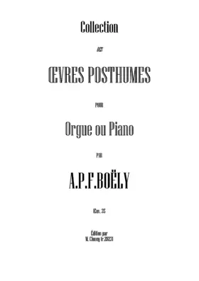 12 Pièces Diverses composées pour orgue