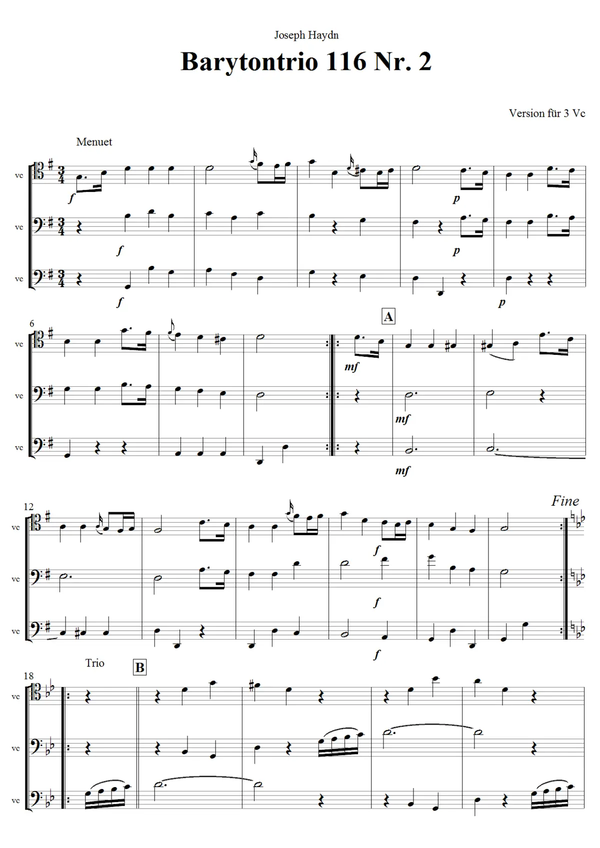 Baryton Trio in G major - Page 1